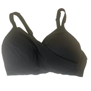 Deesse Lingerie Black Draped Cross Front Lounge Bra No Underwire Size 40D
